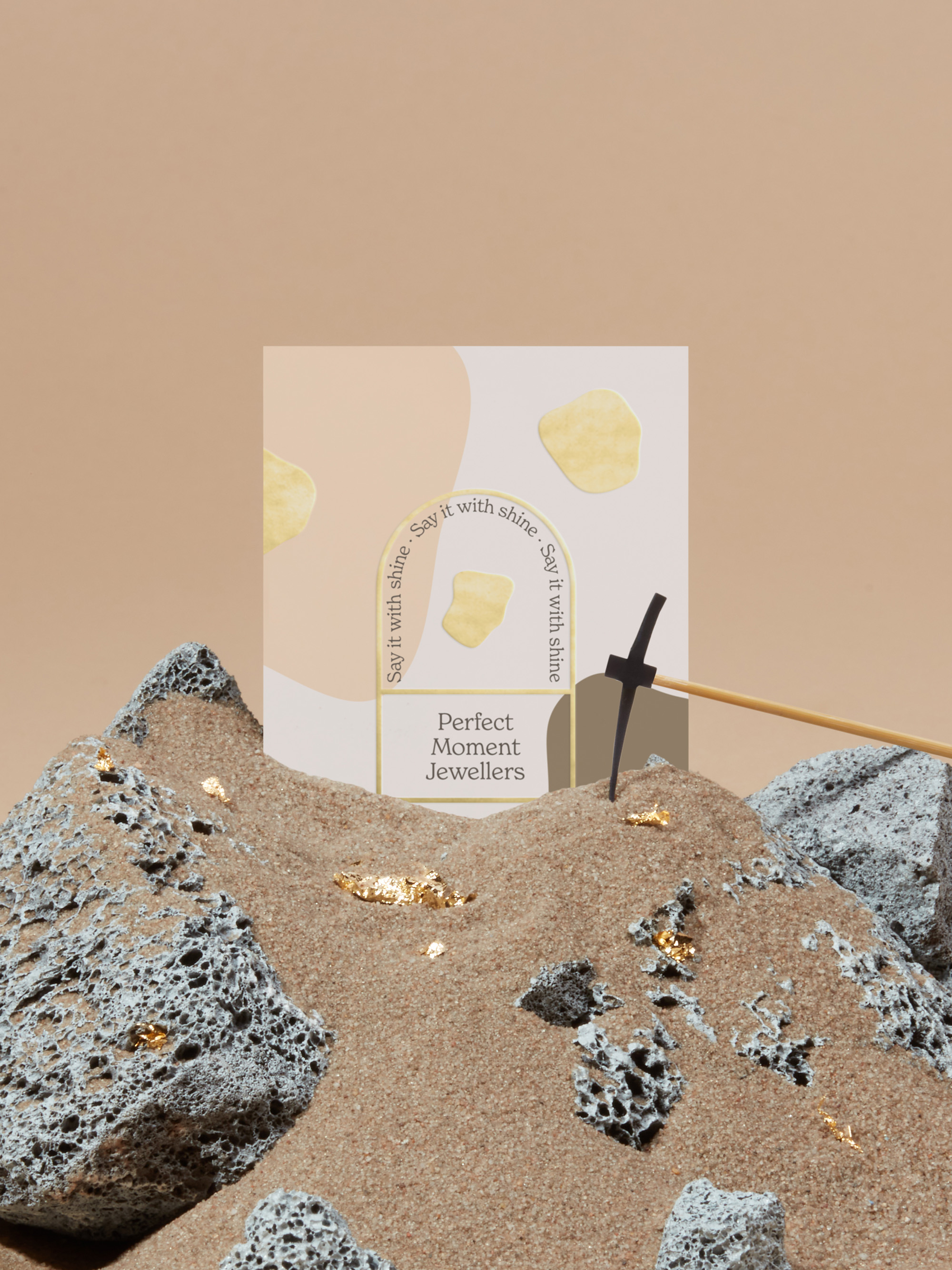Card in sand